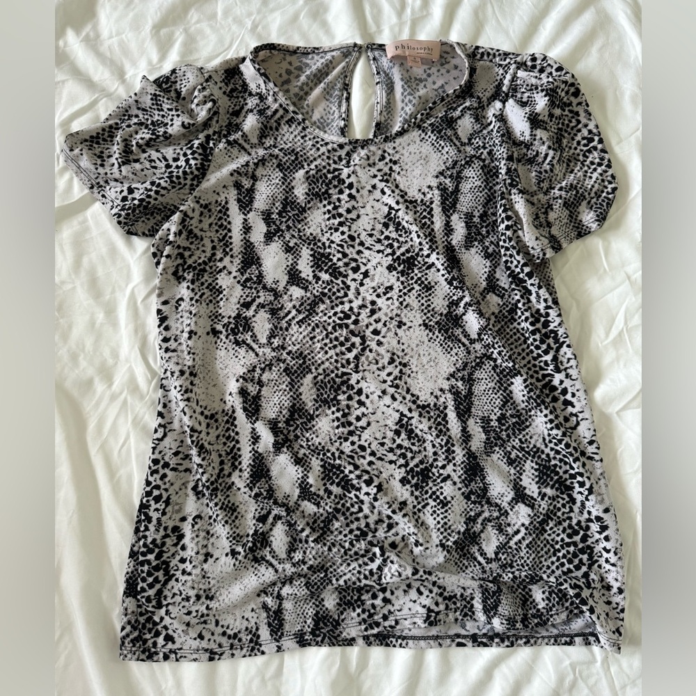 Philosophy Leopard Print Shirt. Size S.